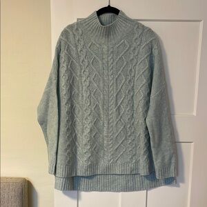 Women's Cable Knit Sweater - Light Blue